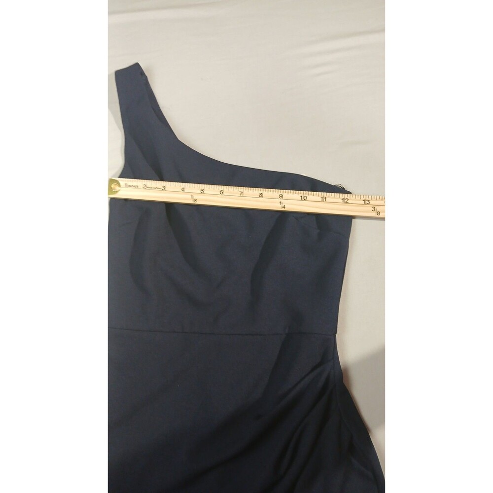 Kittenish One Shoulder Midi Dress Womens XS Navy Blue Cocktail Wedding Guest NWT - Picture 9 of 14